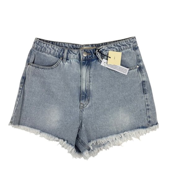 Tgla Pants - TGLA Denim Shorts Womens Size 30 Light Wash High-Waisted With Fringe Hem